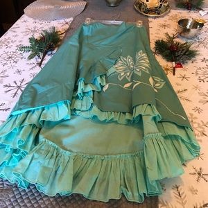 CLOSET CLOSING 9/30 High low Stunning Blue with ruffles skirt